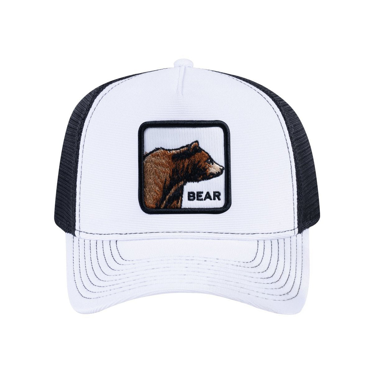 Bear V2 5-Panel Trucker Hat with White front and Black back