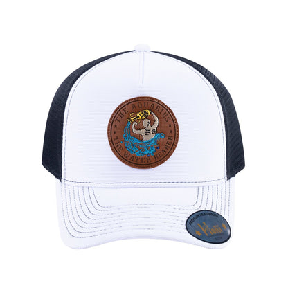 Aquarius Zodiac V2 5-Panel Trucker Hat with White front and Black back