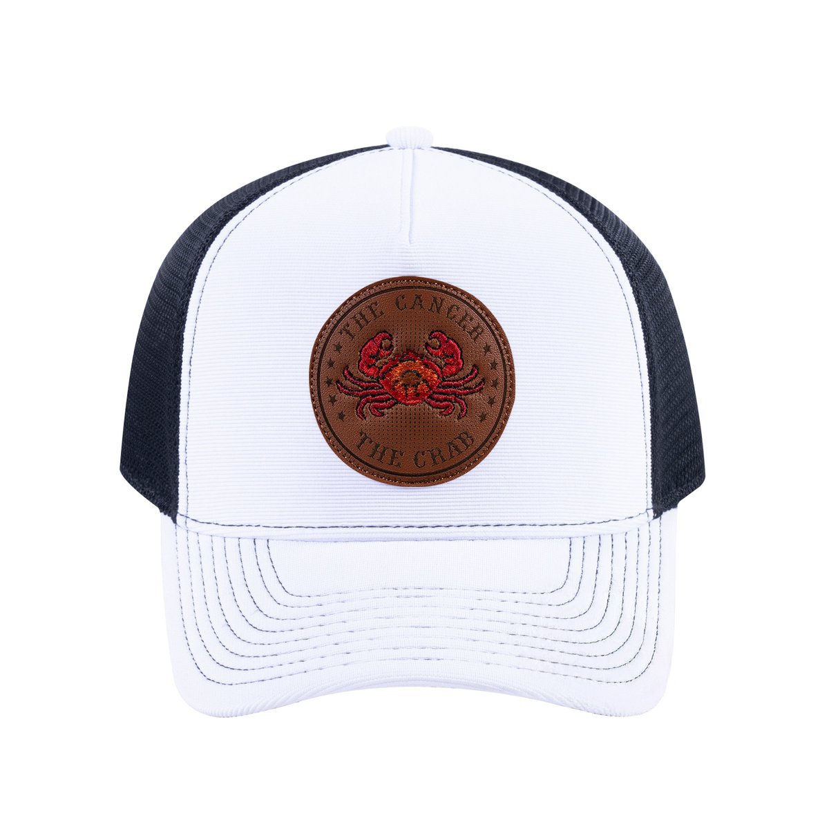 Cancer Zodiac V2 5-Panel Trucker Hat with White front and Black back