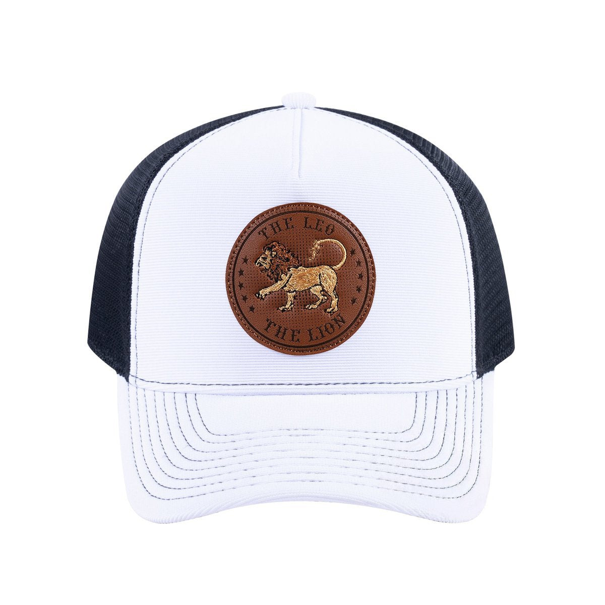 Leo Zodiac V2 5-Panel Trucker Hat with White front and Black back