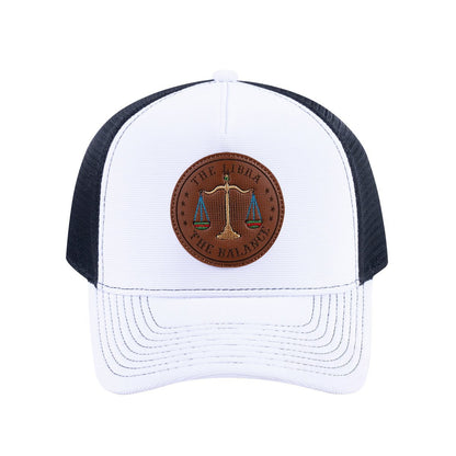 Libra Zodiac V2 5-Panel Trucker Hat with White front and Black back