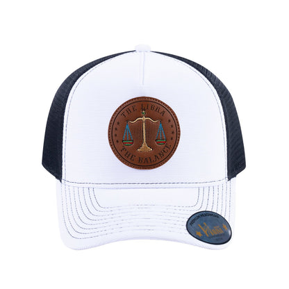 Libra Zodiac V2 5-Panel Trucker Hat with White front and Black back