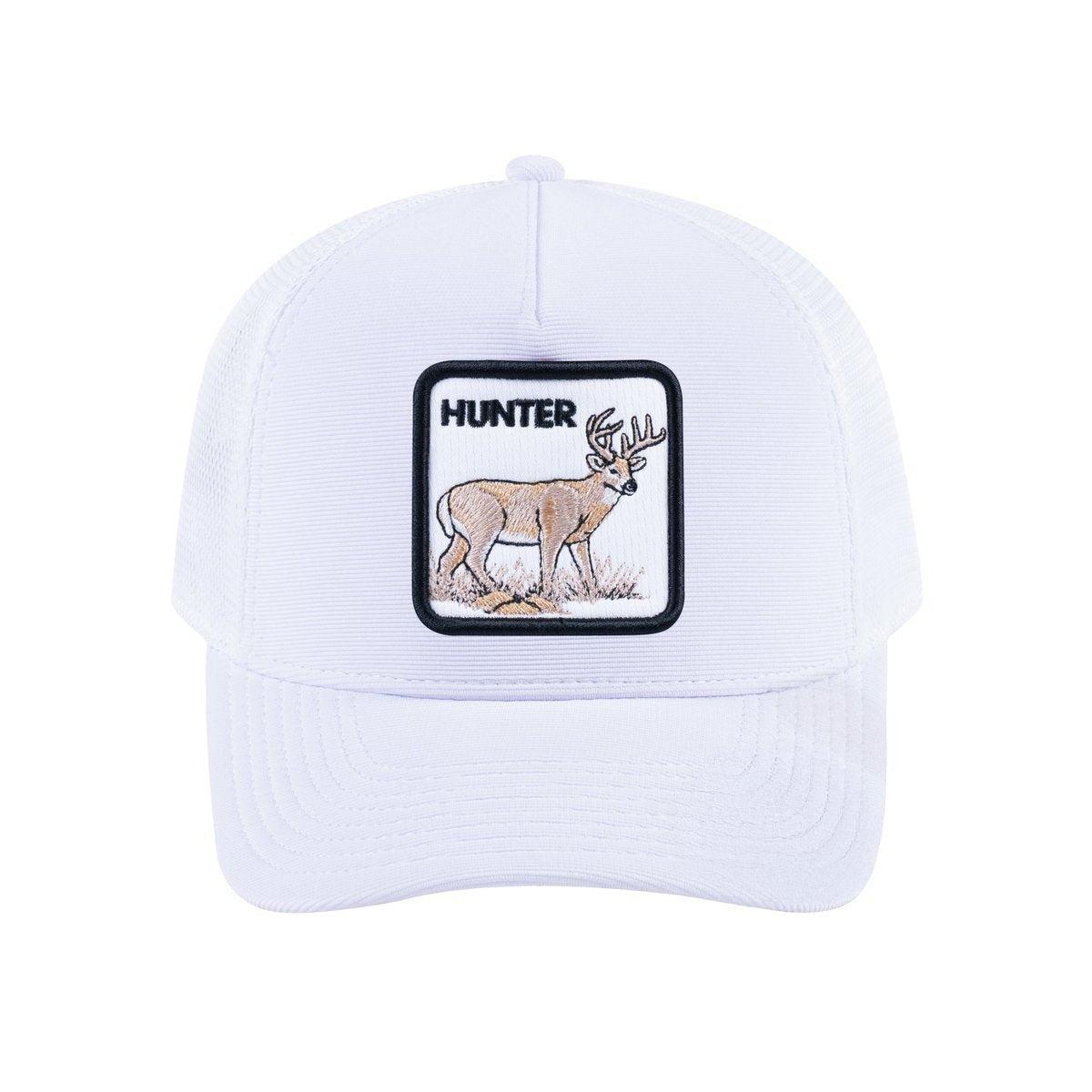 Hunter V2 5-Panel Trucker Hat with White front and White back