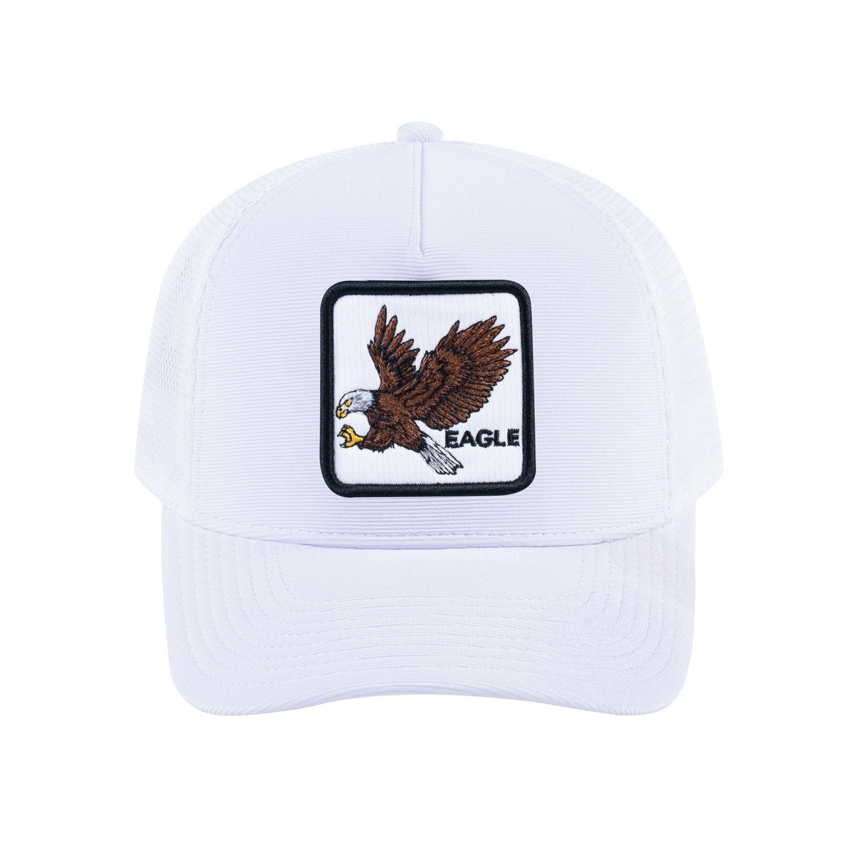 Eagle V2 5-Panel Trucker Hat with White front and White back