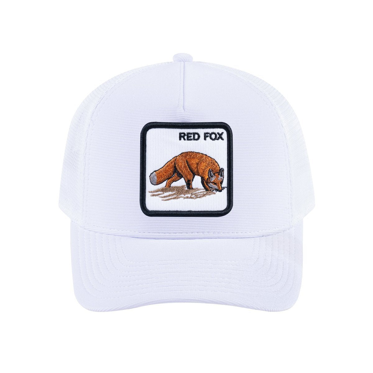Red Fox V2 5-Panel Trucker Hat with White front and White back