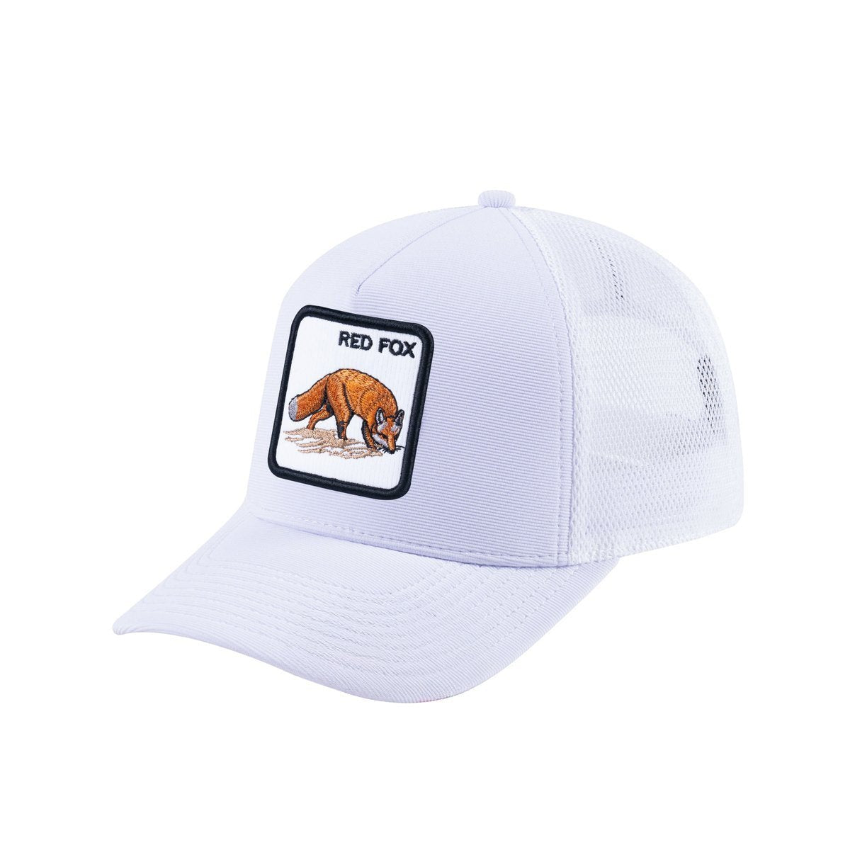 Red Fox V2 5-Panel Trucker Hat with White front and White back