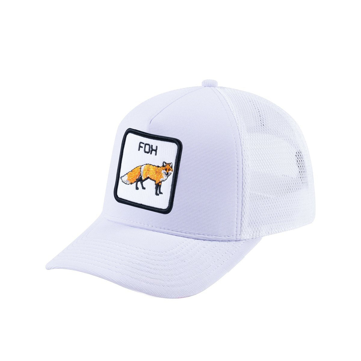 Fox V2 5-Panel Trucker Hat with White front and White back