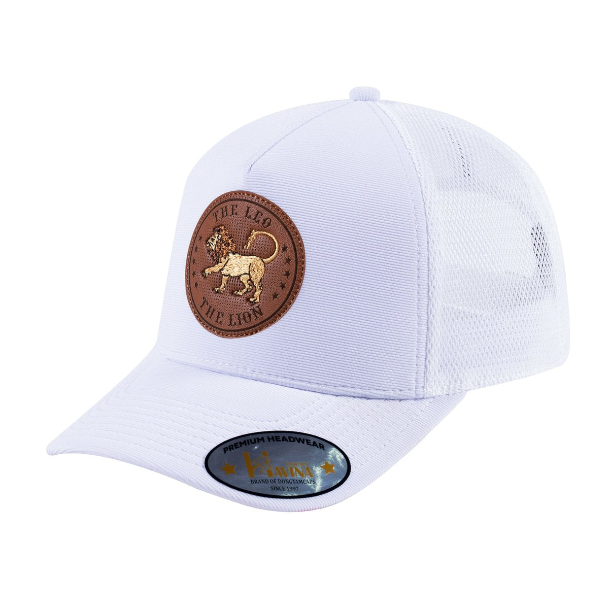 Leo Zodiac V2 5-Panel Trucker Hat with White front and White back