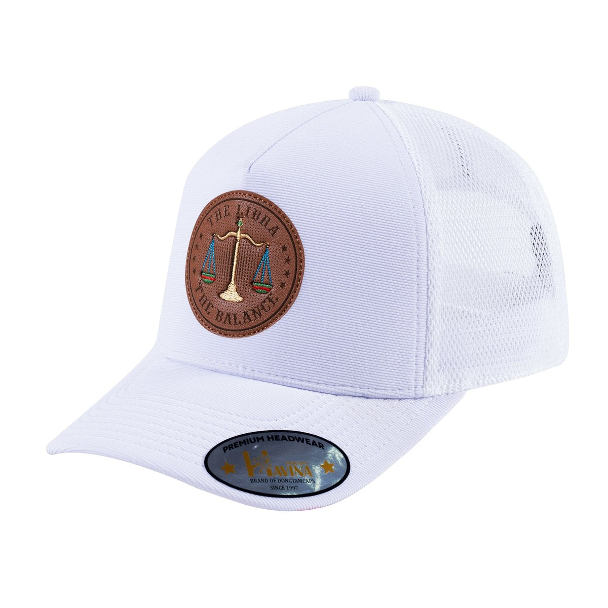 Libra Zodiac V2 5-Panel Trucker Hat with White front and White back