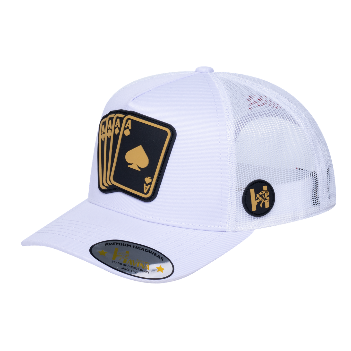 Winner Poker 10JQKA 5-Panel Trucker Hat - White front / White back / WINNER1