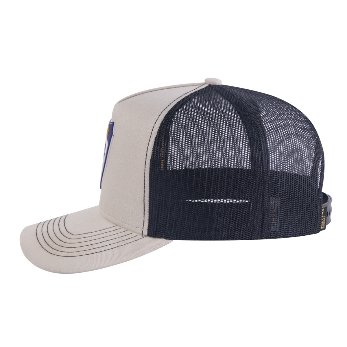 Loving Hockey 5-Panel Trucker Hat with Beige front and Black back