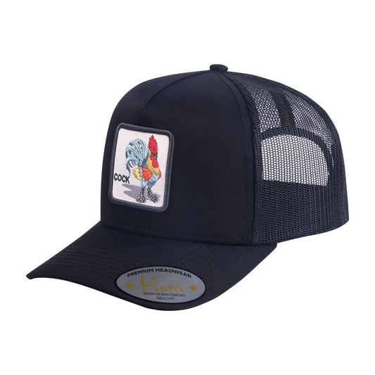 Chicken 5-Panel Trucker Hat with Black front and Black back