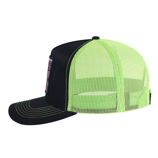 Bear 5-Panel Trucker Hat with Black front and Green back