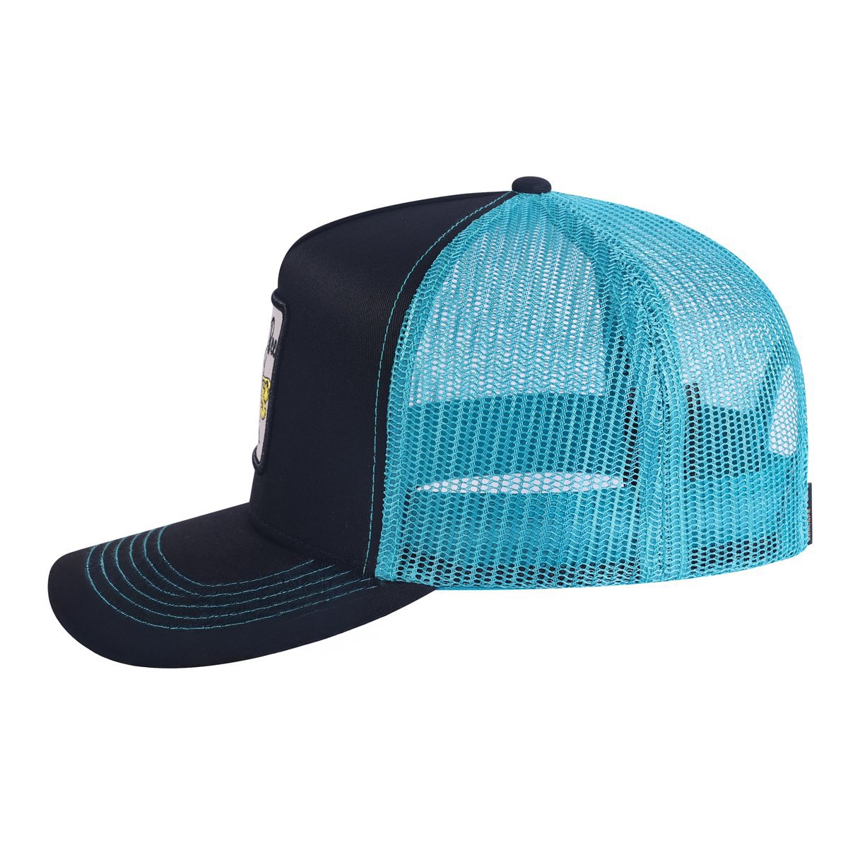 Bee 5-Panel Trucker Hat with Black front and Blue back