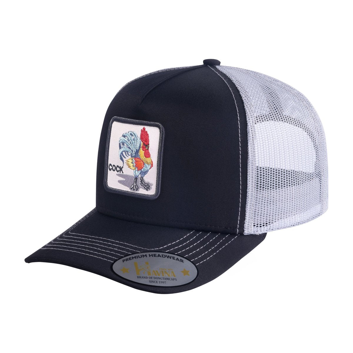 Chicken 5-Panel Trucker Hat with Black front and White back