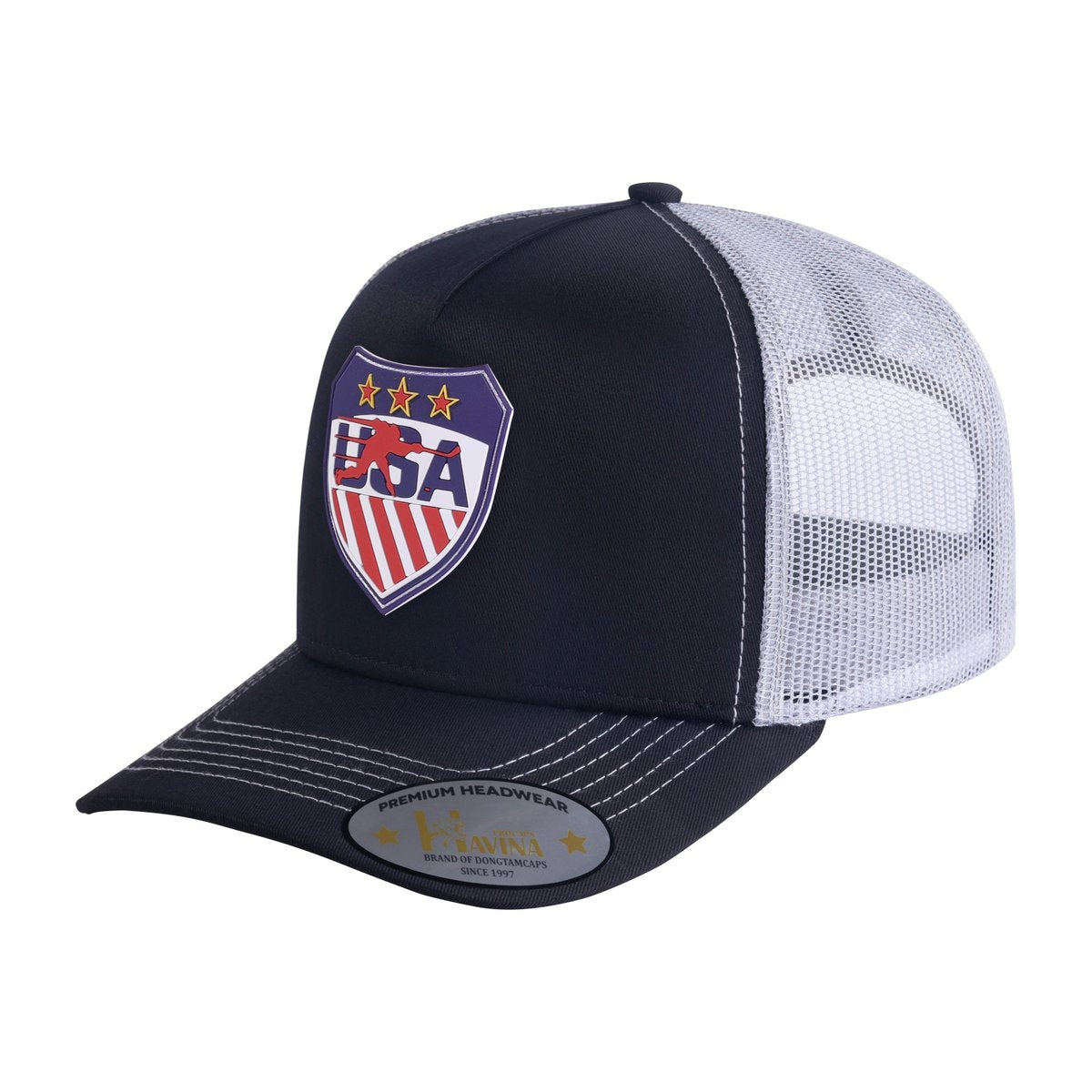 Loving Hockey 5-Panel Trucker Hat with Black front and White back