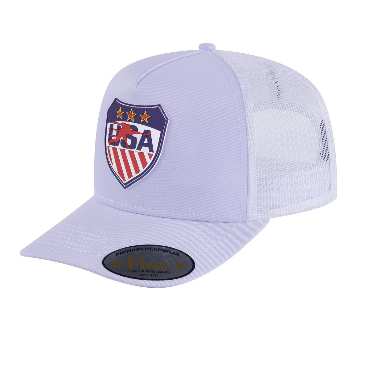 Loving Hockey 5-Panel Trucker Hat with White front and White back