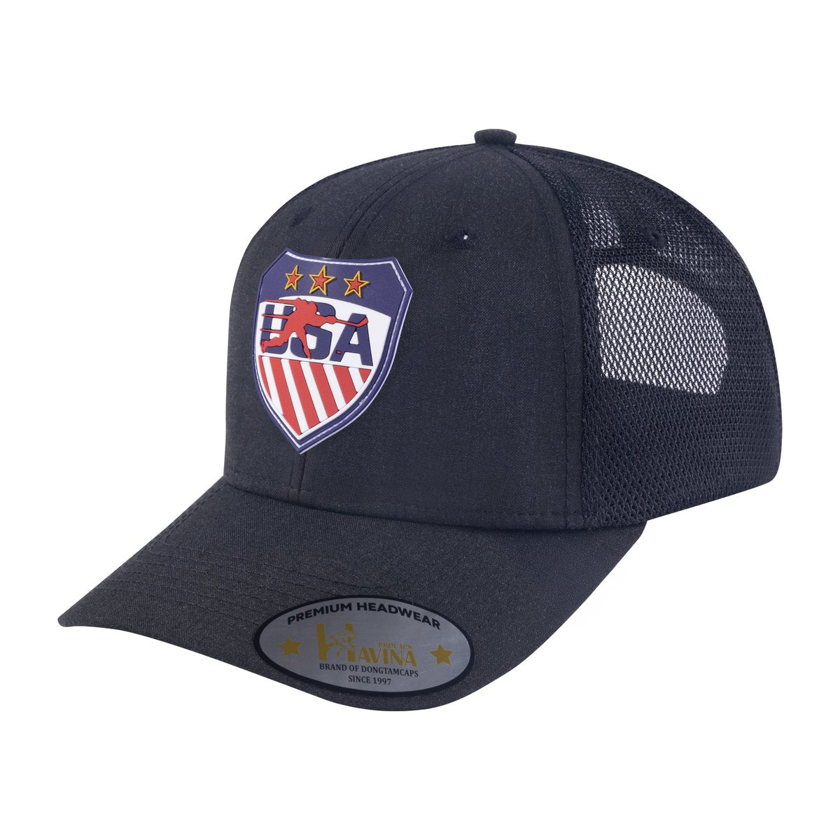 Loving Hockey 6-Panel Trucker Hat with Black front and Black back