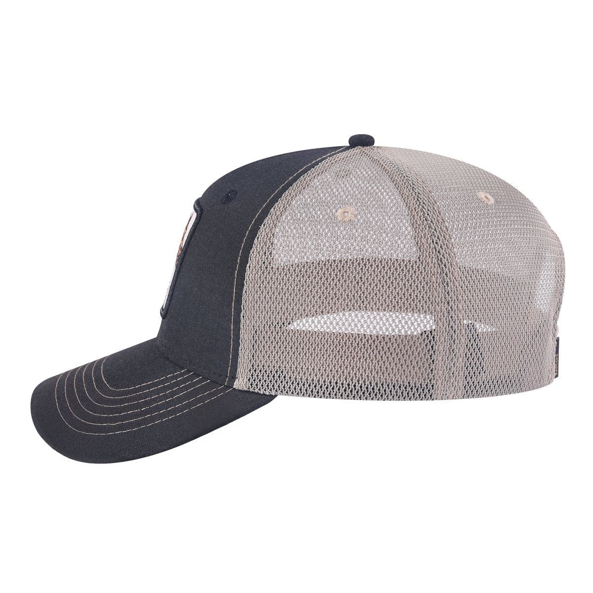Horse 6-Panel Trucker Hat with Black front and Light Grey back
