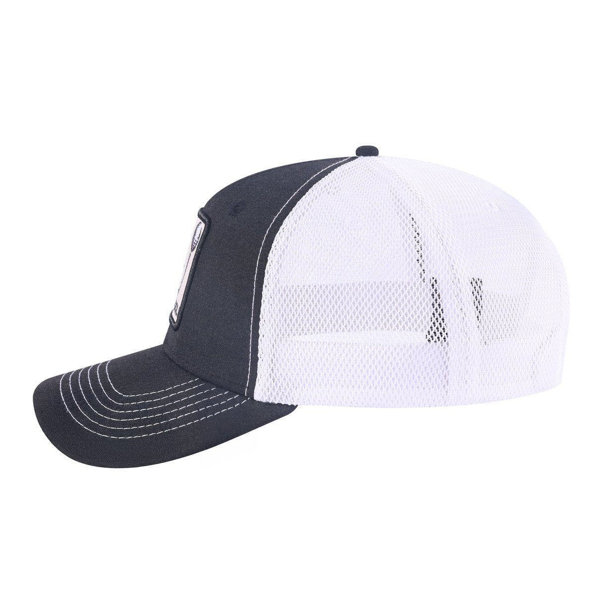 Golf 6-Panel Trucker Hat with Black front and White back