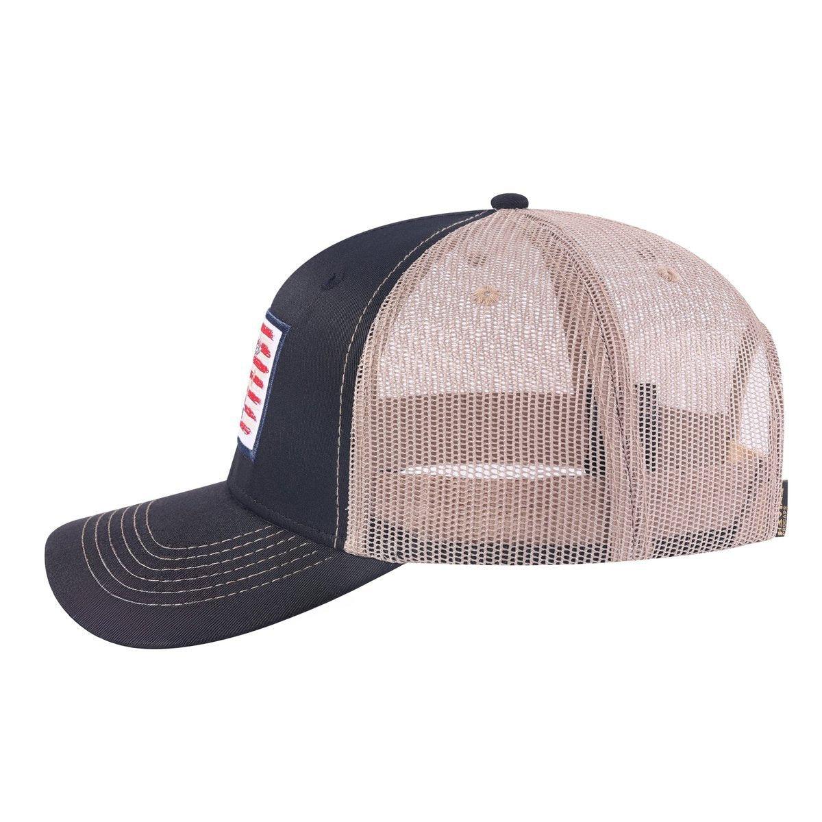 USA Deer Hunter 6-Panel Trucker Hat with Black front and Light Grey back