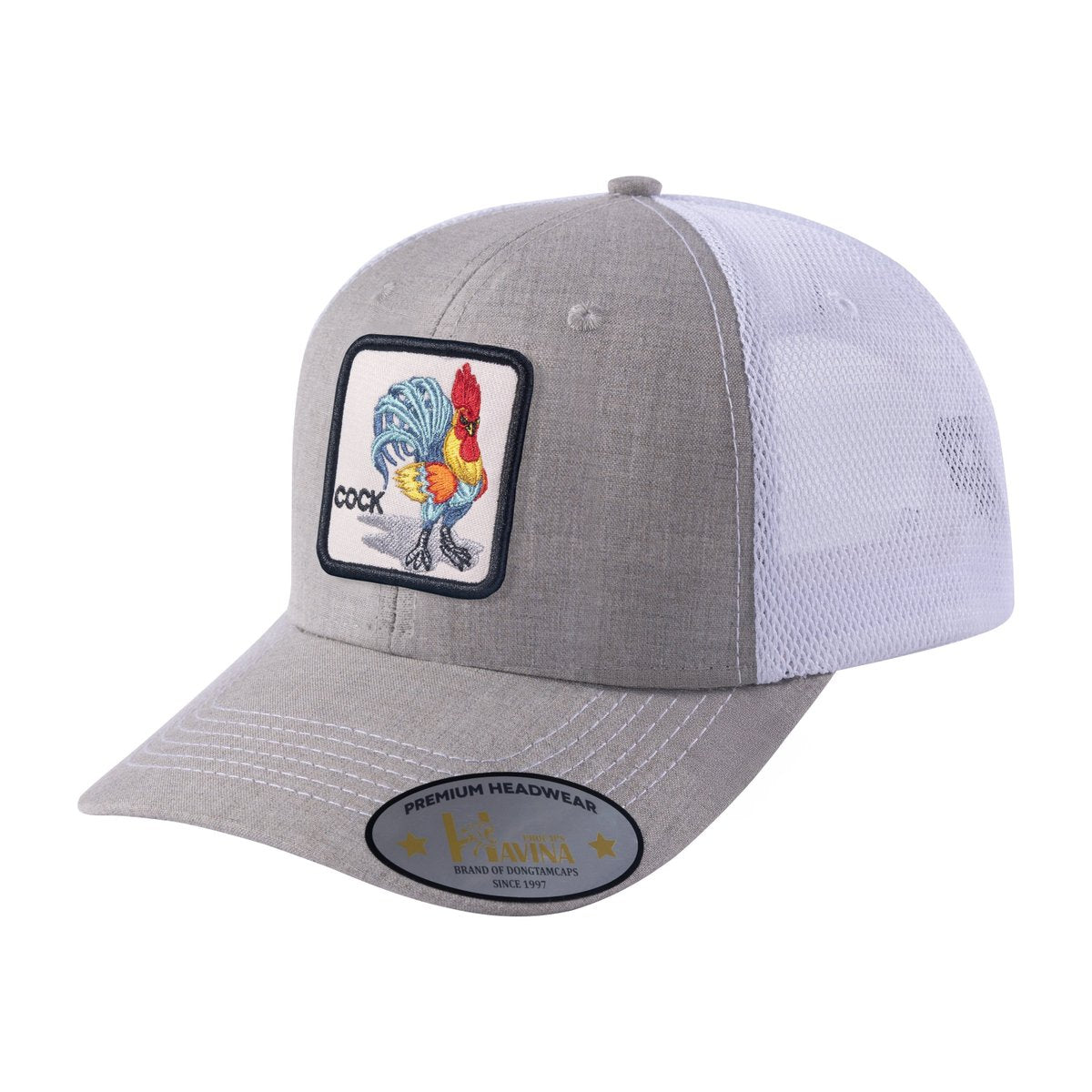Chicken 6-Panel Trucker Hat with Khaki front and White back