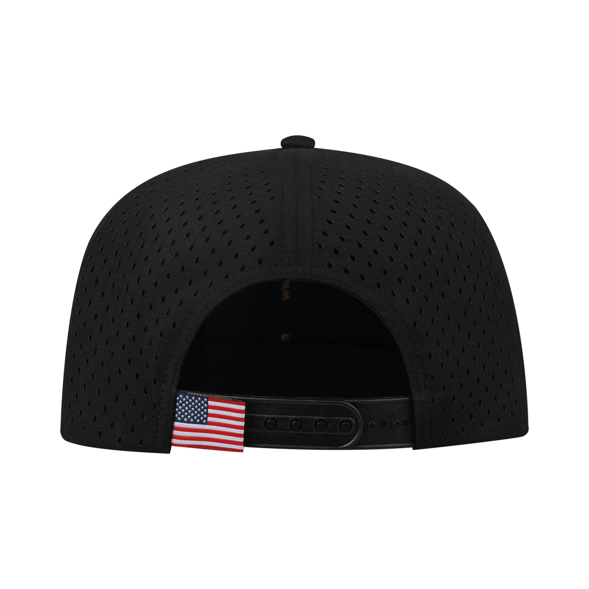 Leopard 6-Panel Microfiber Laser Hole Trucker Hat with Black front and Black back