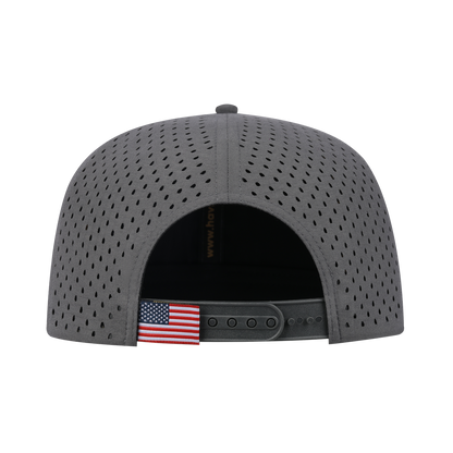 Eagle 6-Panel Microfiber Laser Hole Trucker Hat with Grey front and Grey back