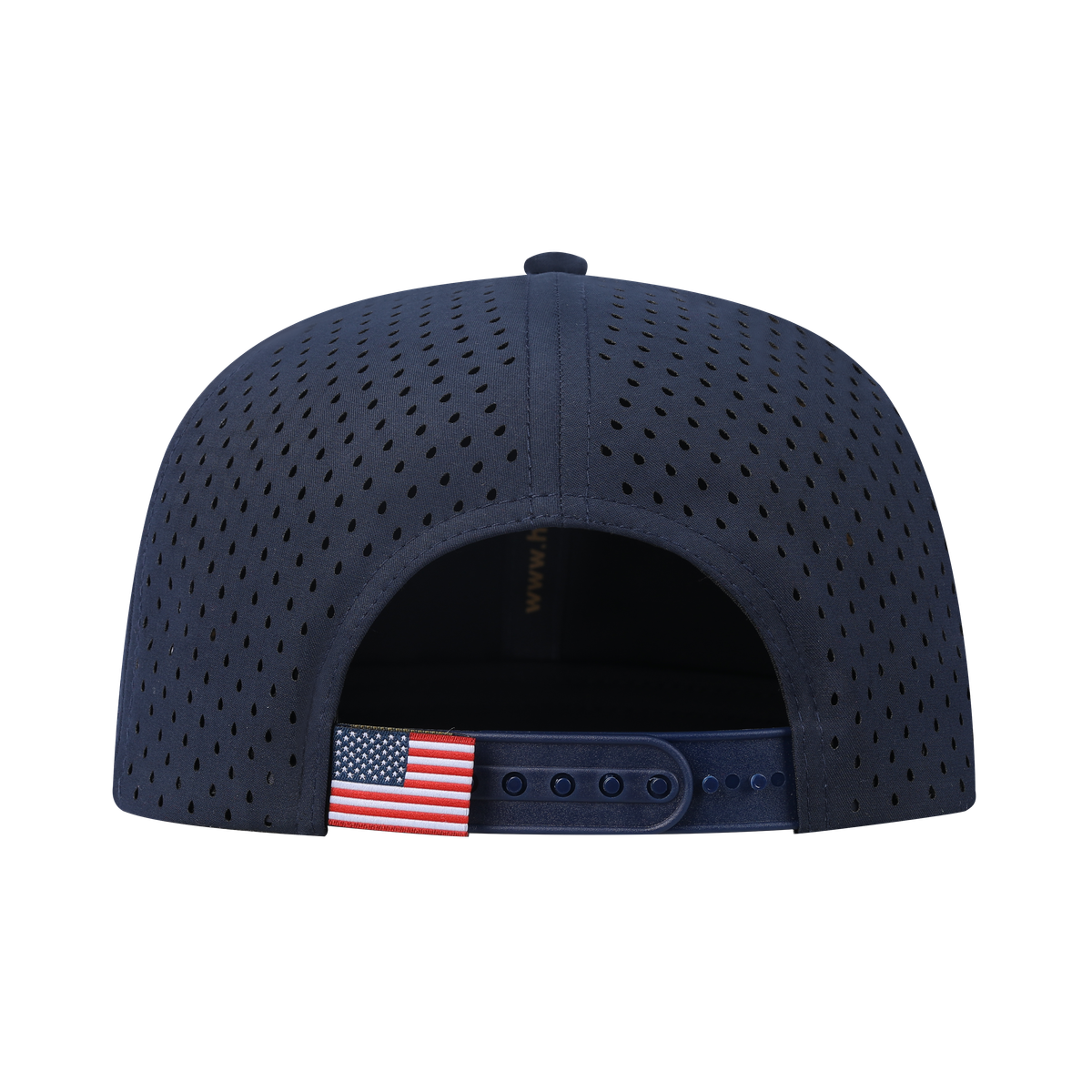 My Fish 6-Panel Microfiber Laser Hole Trucker Hat with Navy front and Navy back