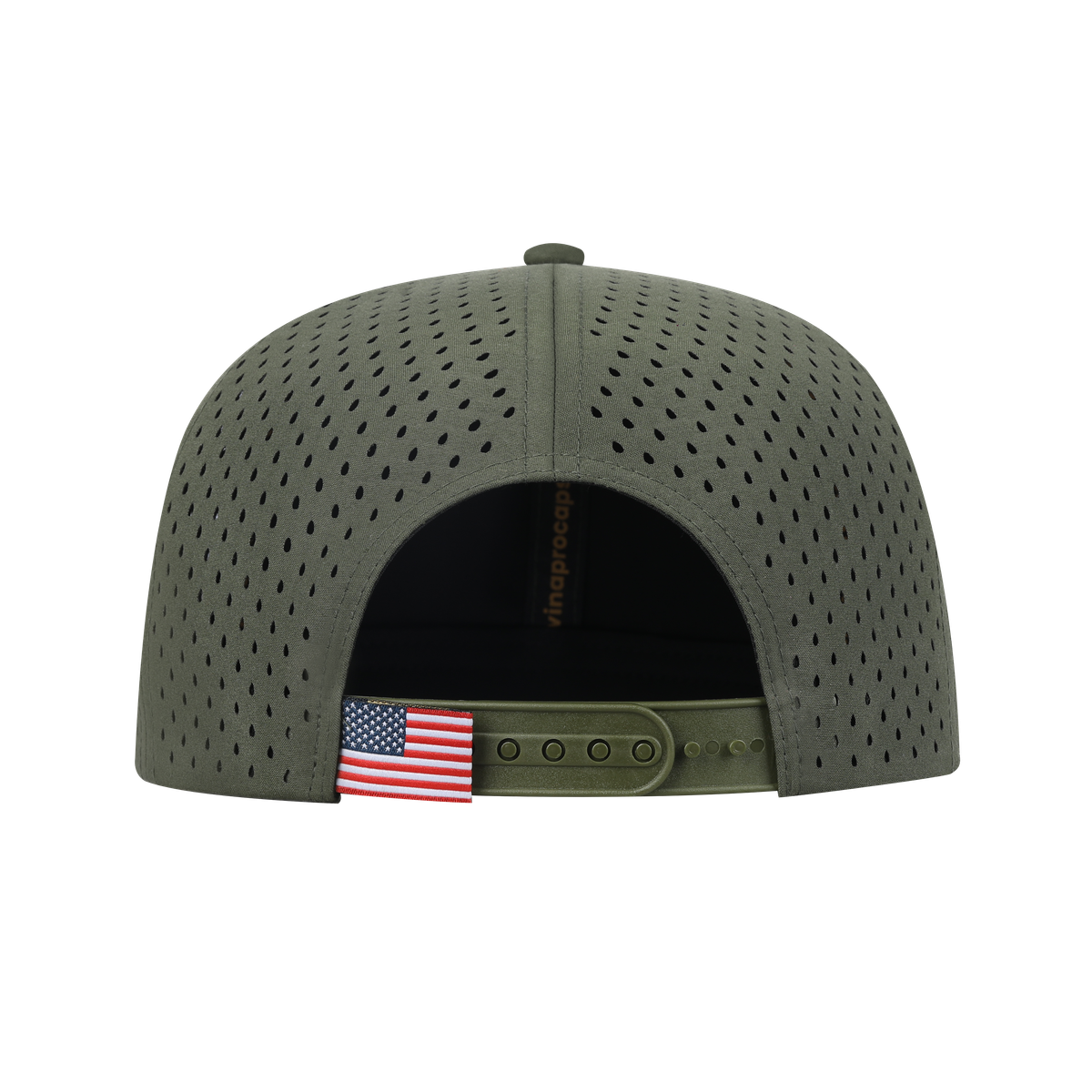 Lynx 6-Panel Microfiber Laser Hole Trucker Hat with Olive front and Olive back