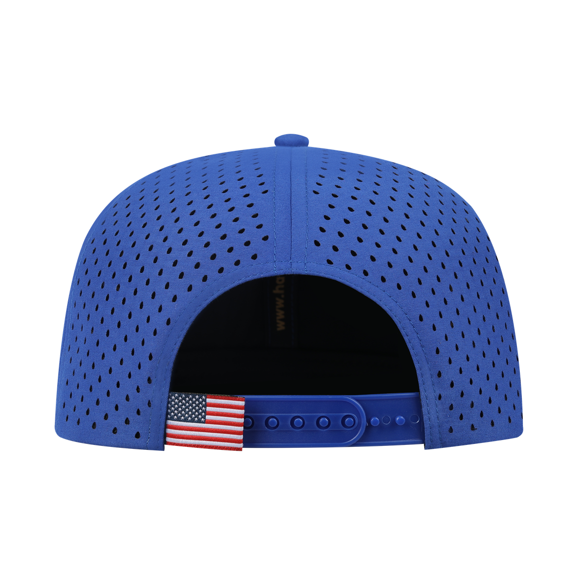 Red Fox 6-Panel Microfiber Laser Hole Trucker Hat with Royal Blue front and Royal Blue back