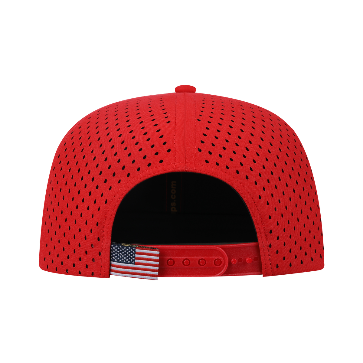 Lynx 6-Panel Microfiber Laser Hole Trucker Hat with Red front and Red back