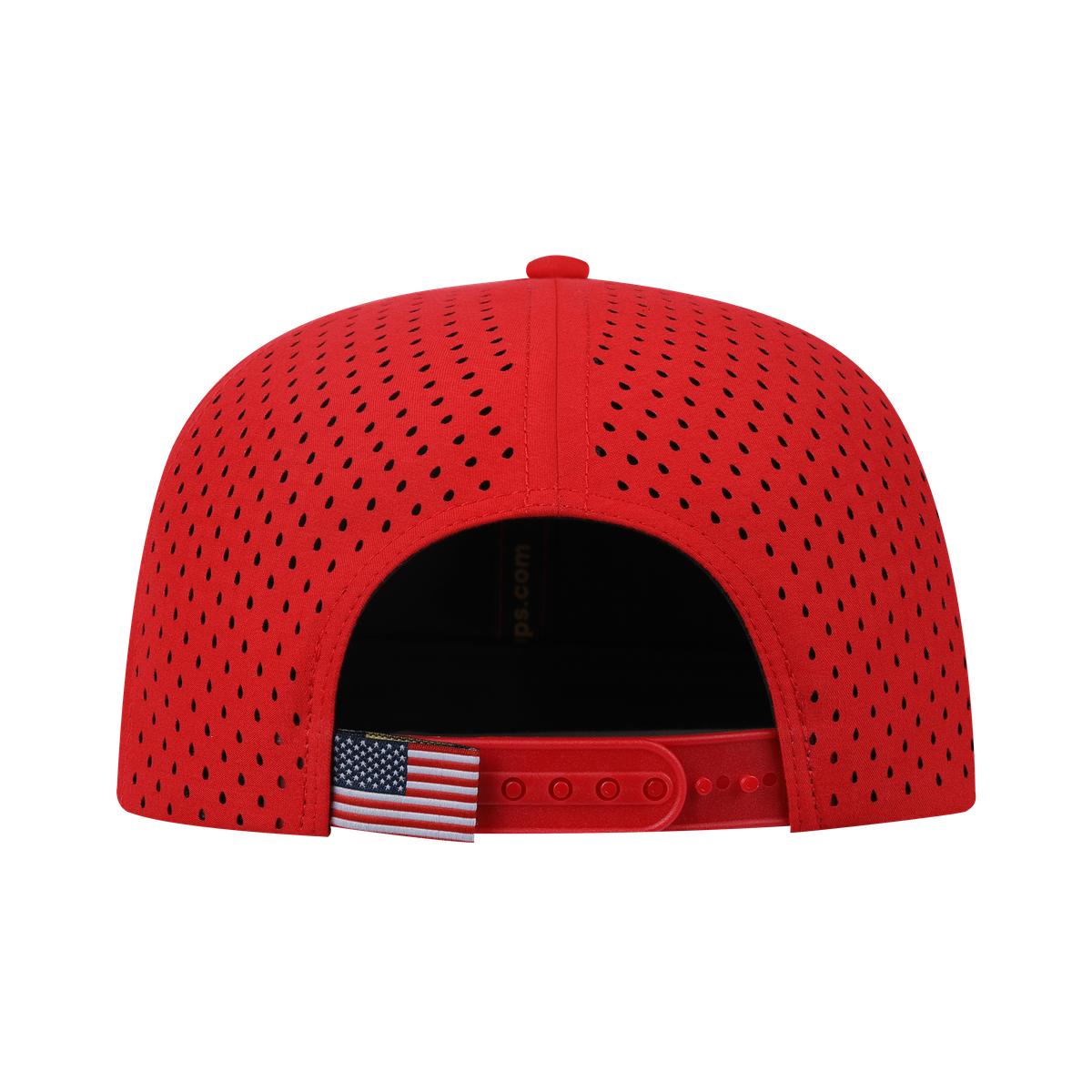 Leopard V2 6-Panel Microfiber Laser Hole Trucker Hat with Red front and Red back