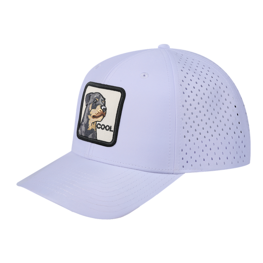 Cool 6-Panel Microfiber Laser Hole Trucker Hat with White front and White back