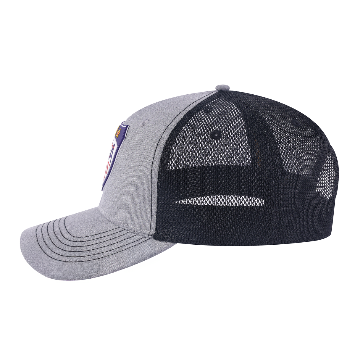 Loving Hockey 6-Panel Trucker Hat with Light Grey front and Black back