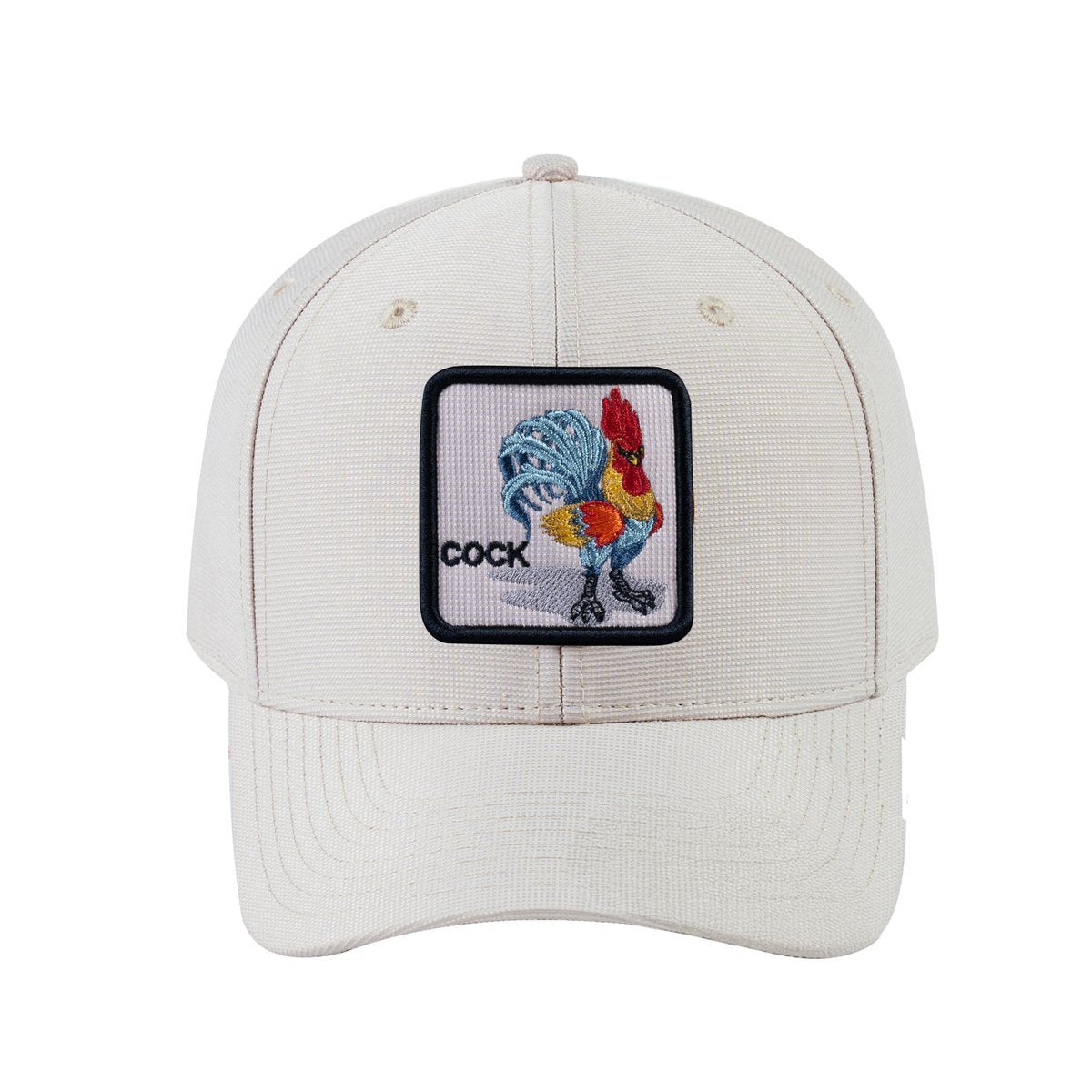Chicken V2 6-Panel Baseball Cap with Beige front and Beige back