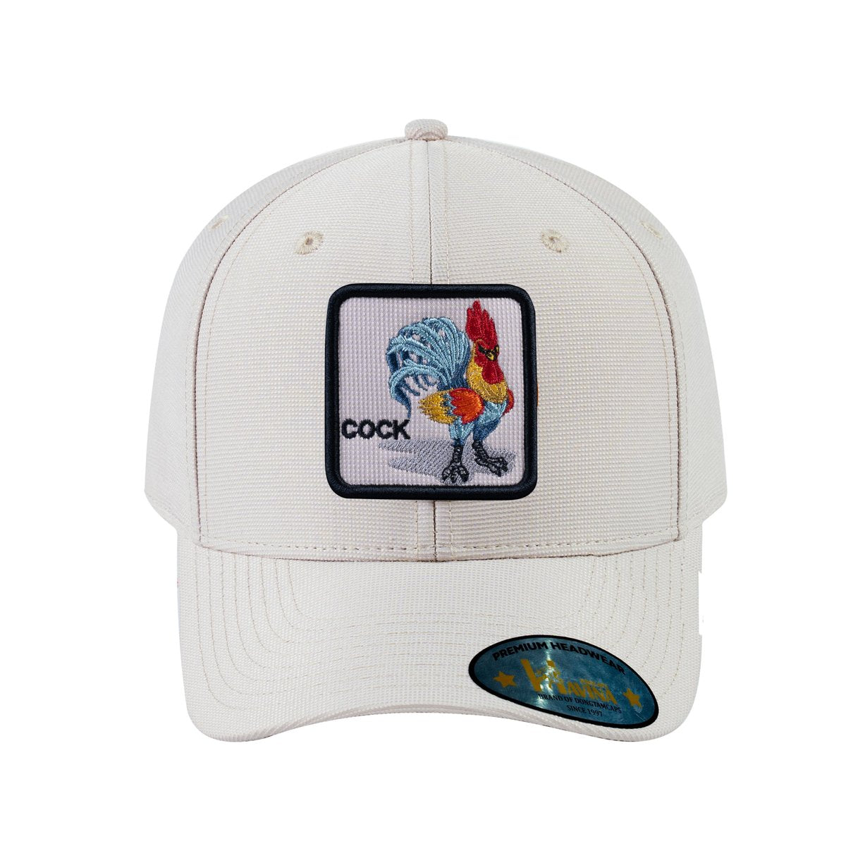 Chicken V2 6-Panel Baseball Cap with Beige front and Beige back