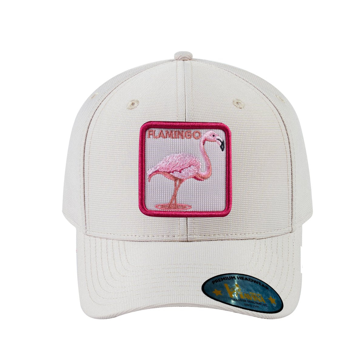 Flamingo V2 6-Panel Baseball Cap with Beige front and Beige back