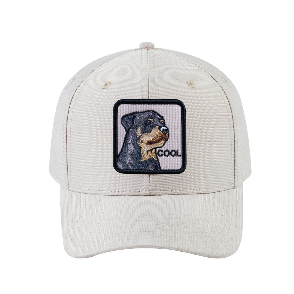 Dog V2 6-Panel Baseball Cap with Beige front and Beige back