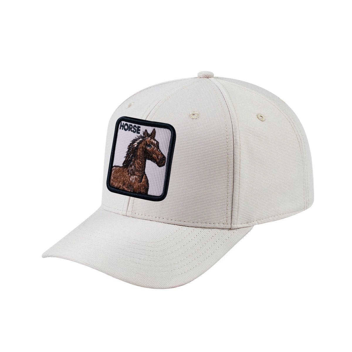 Horse V2 6-Panel Baseball Cap with Beige front and Beige back