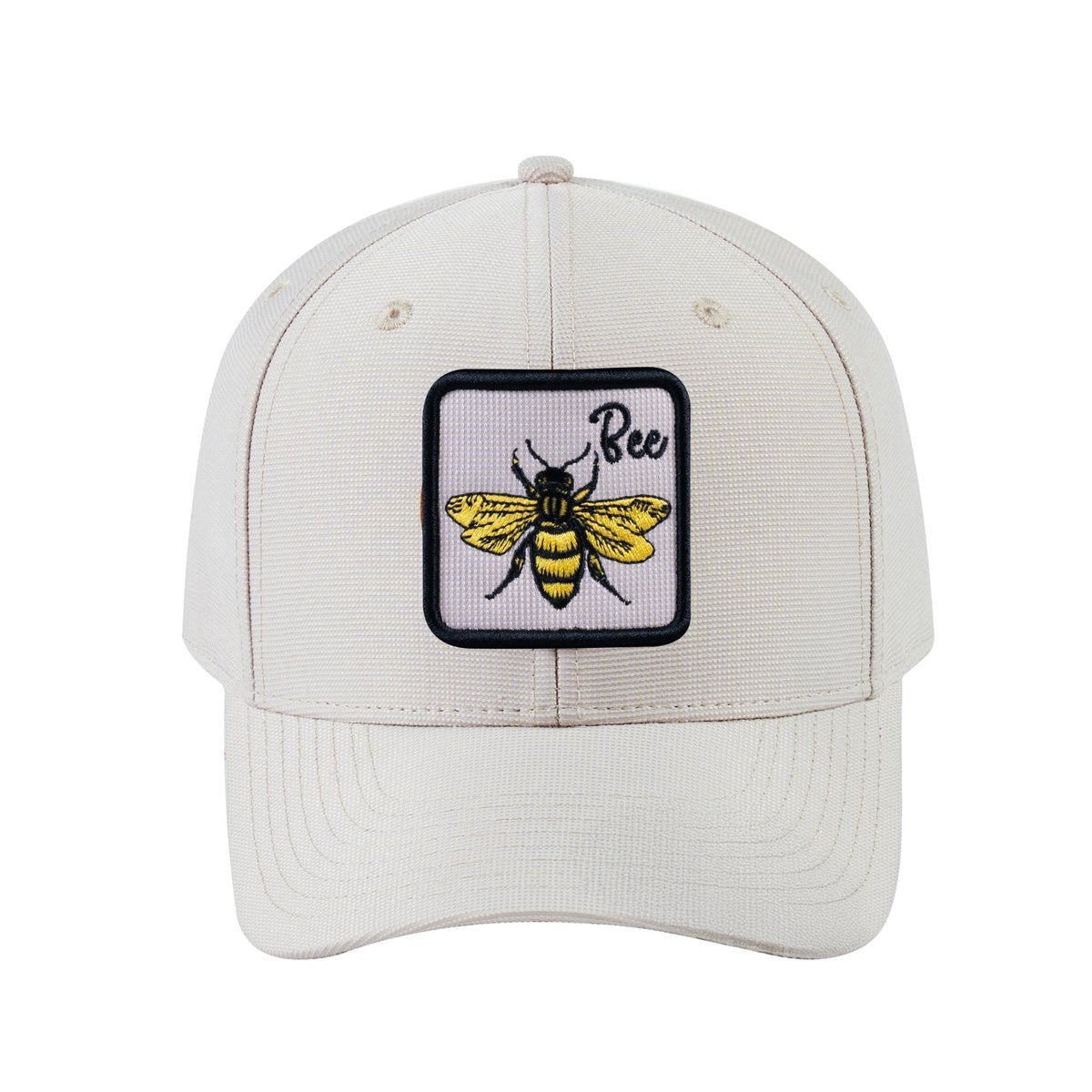 Bee V2 6-Panel Baseball Cap with Beige front and Beige back