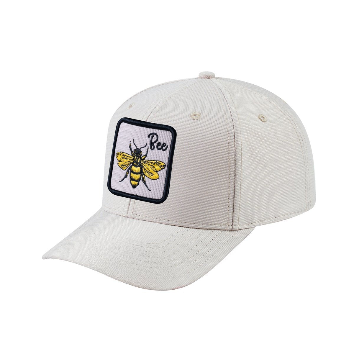 Bee V2 6-Panel Baseball Cap with Beige front and Beige back