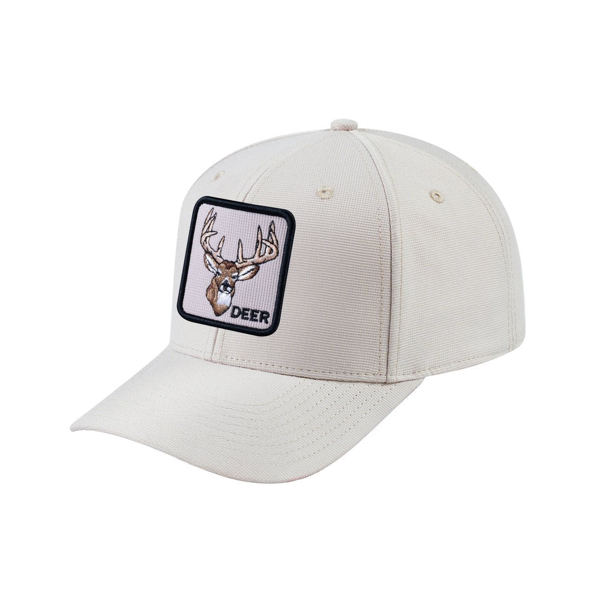 Deer V2 6-Panel Baseball Cap with Beige front and Beige back
