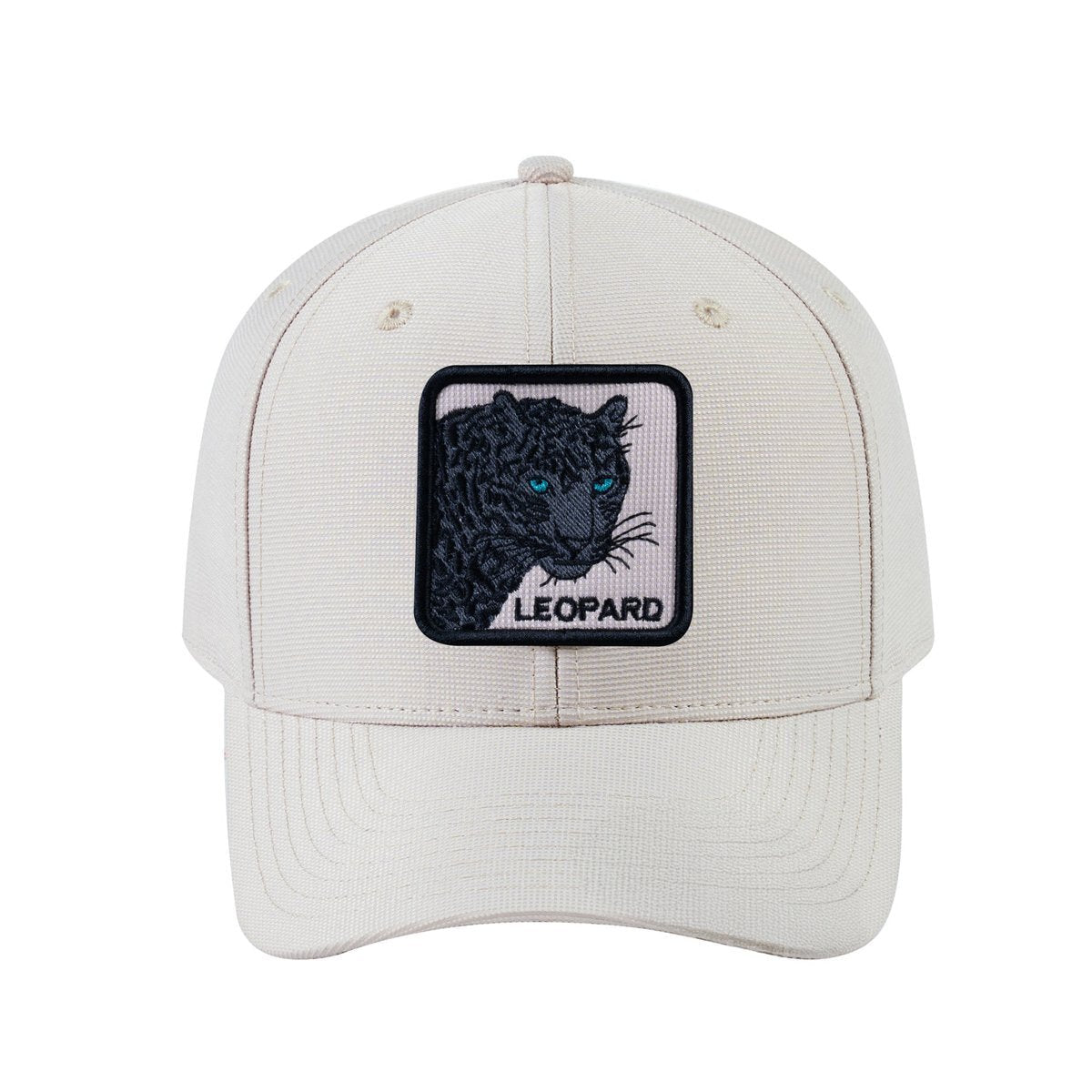 Leopard V2 6-Panel Baseball Cap with Beige front and Beige back