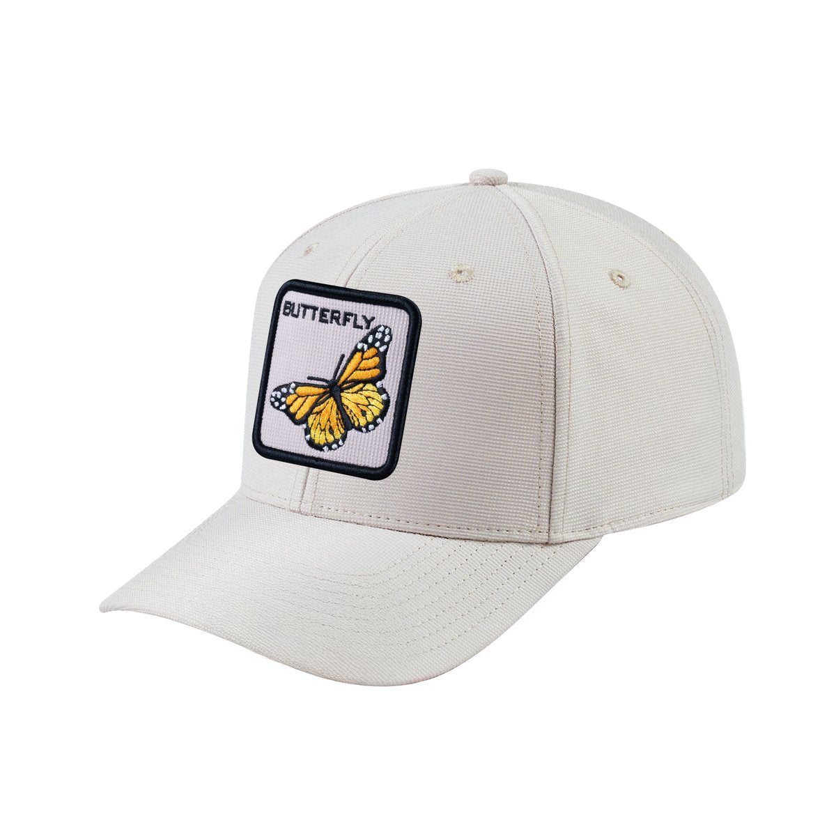Butterfly V2 6-Panel Baseball Cap with Beige front and Beige back
