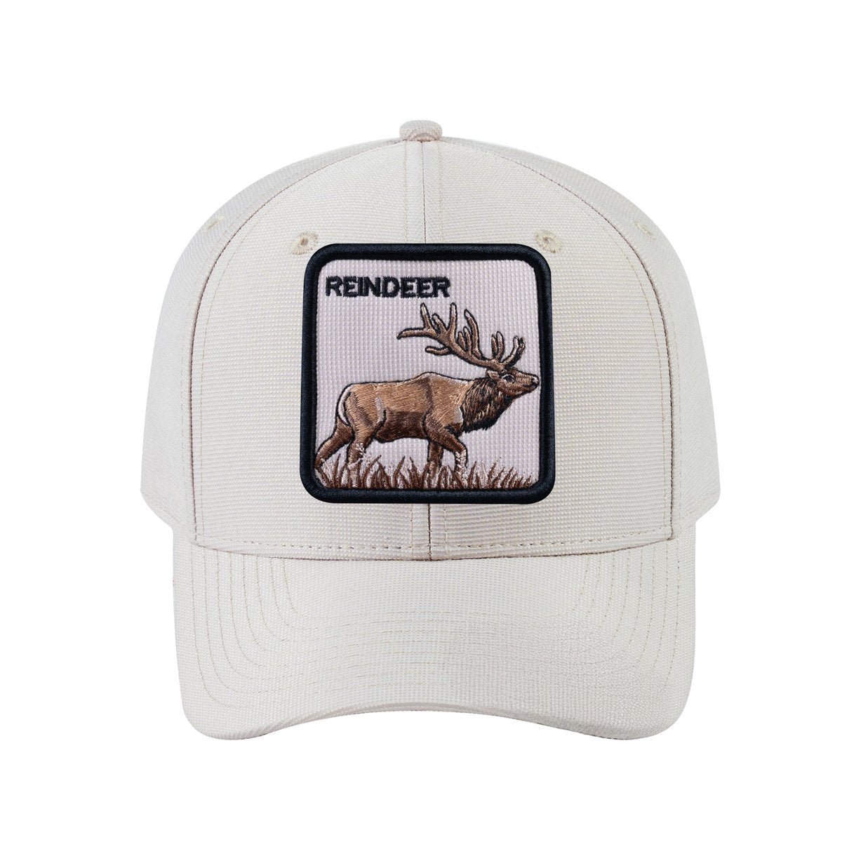 Reindeer V2 6-Panel Baseball Cap with Beige front and Beige back