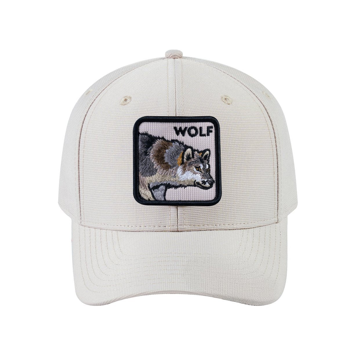 Wolf V2 6-Panel Baseball Cap with Beige front and Beige back
