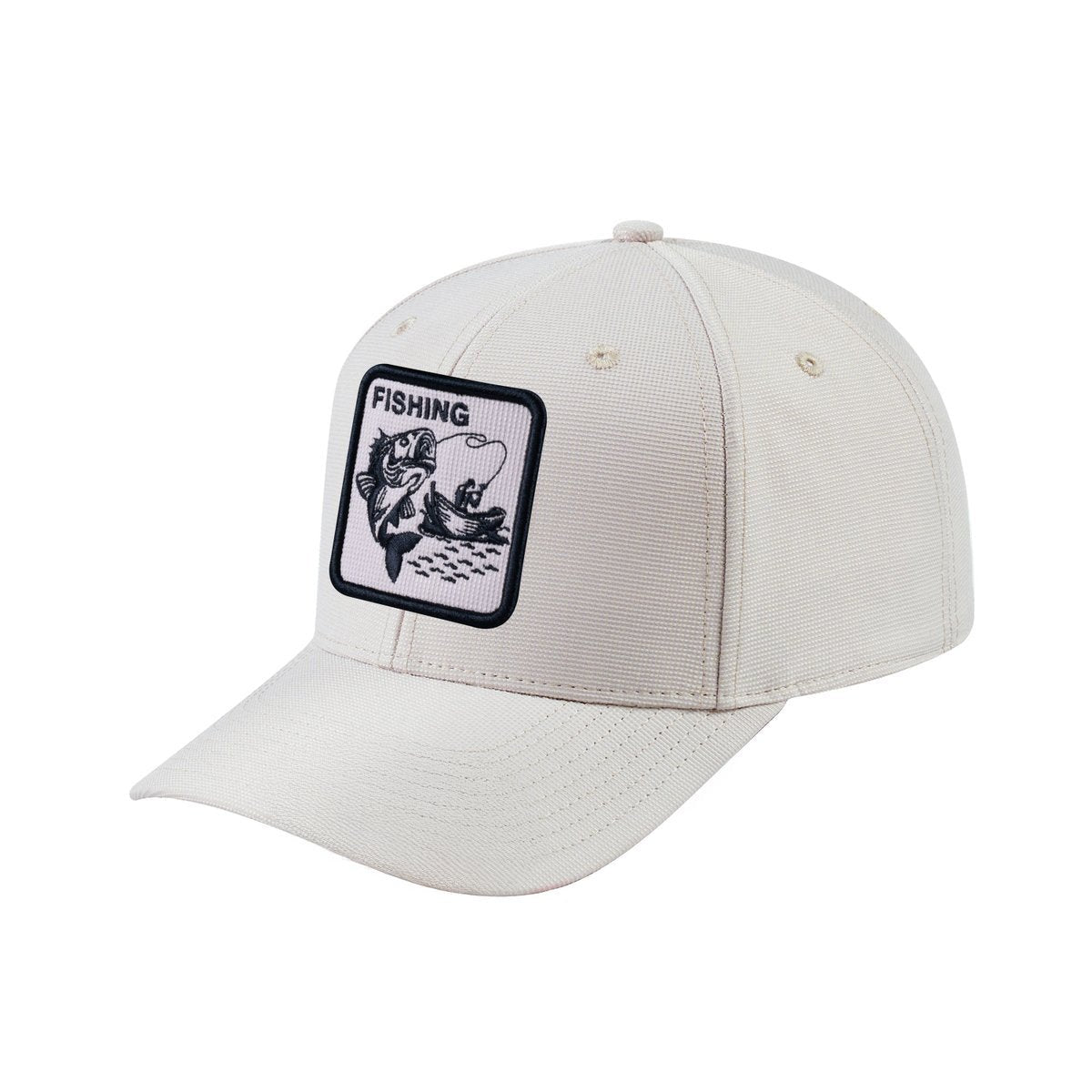 Fishing V2 6-Panel Baseball Cap with Beige front and Beige back