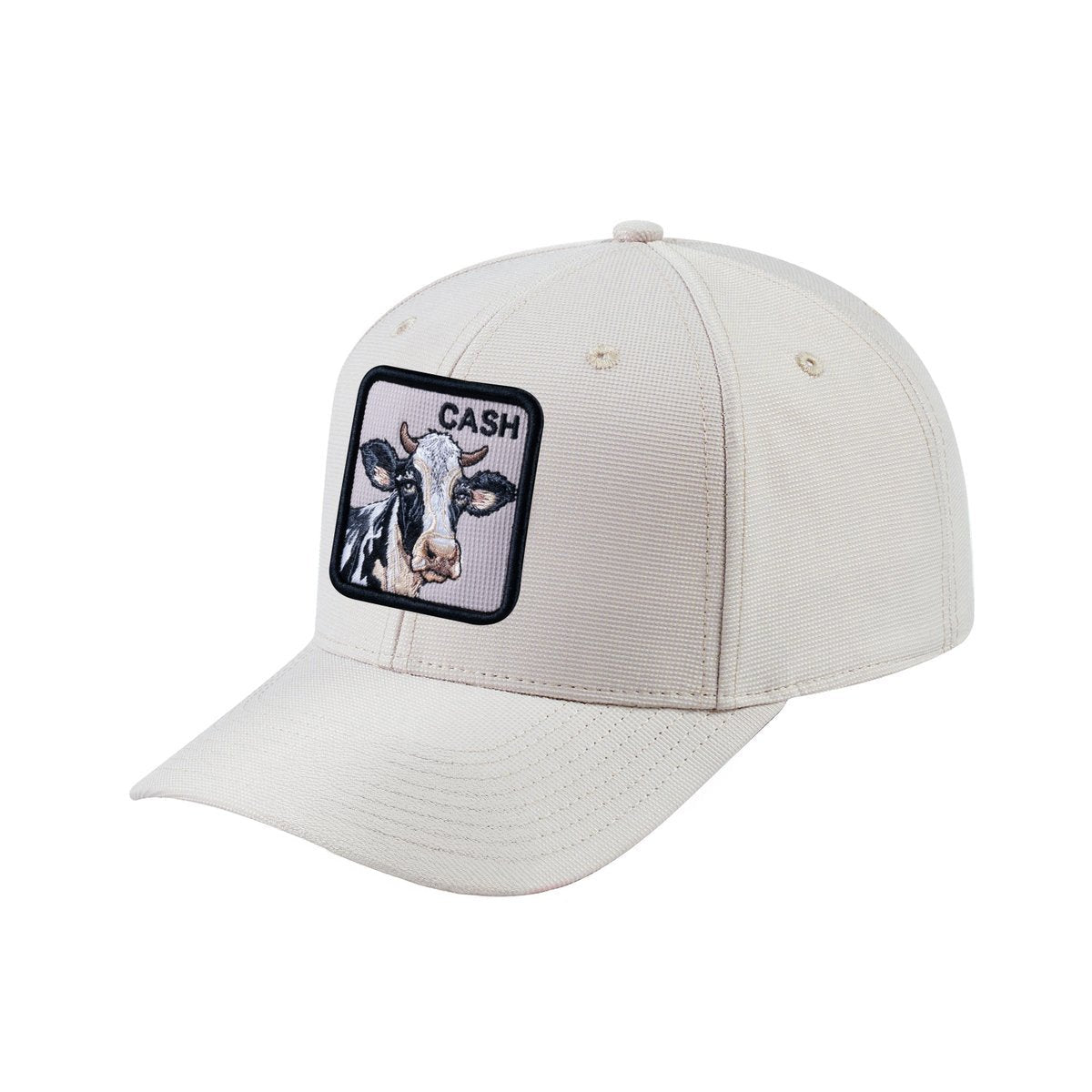Cow V2 6-Panel Baseball Cap with Beige front and Beige back