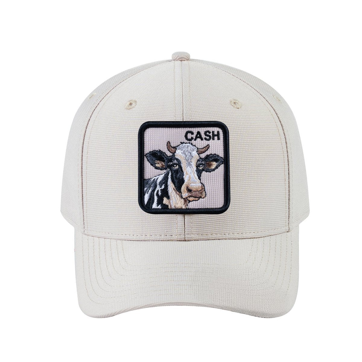 Cow V2 6-Panel Baseball Cap with Beige front and Beige back